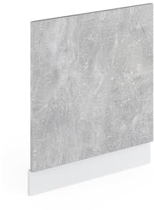 Vicco Frontblende R-Line, Geschirrspüler Fronttür, Beton/Weiß, 60 cm ohne Arbeitsplatte