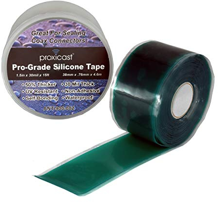 Proxicast ProGrade extra starkes 30 mil wetterfestes selbstverschweißendes SilikonGummiDichtungsband für OutdoorAntennenkoax und Elektrokabel, SchläucheRohrlecks und Notfallreparaturen (3,8 cm
