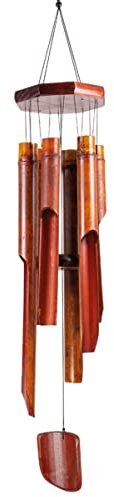 CIM Carillon - Bambou XL - Hauteur Totale: 103cm - Inclus Crochet de Suspension – Décoration résistant aux intempéries - Carillon du Vent