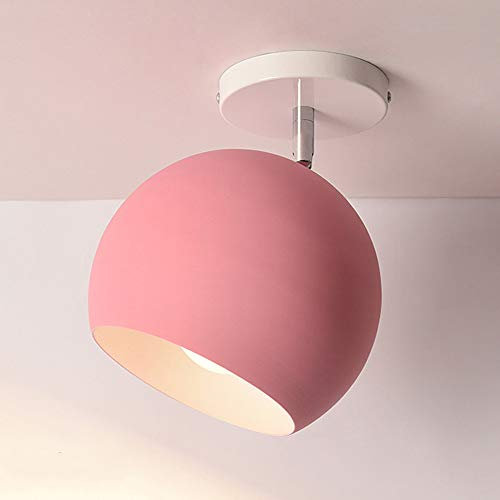 Mengjay Plafonnier nordique moderne en Métal macaron nordique lustre luminaire E27 Lampe Plafonnier Salon Moderne de cuisine suspendu luminaire de salon Lustre de Plafond Chambre,Rose