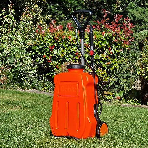 16L Electric Knapsack Sprayer & Detachable Caddy Mount, Battery Powered with High Pressure Pump, Pressure Regulator, Lance & Interchangable Nozzles