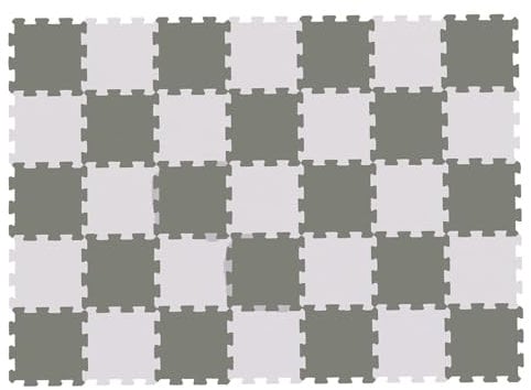 EVA Interlocking Floor Tiles Soft Foam Kids Play Mat Gym Yoga Exercise Fitness Jigsaw puzzel Carpet (White/Grey, 20 pc)
