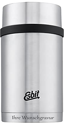 Esbit Sculptor Thermobehälter für Essen, mit personalisierter Gravur, Edelstahl, BPA-Frei, Schwarz, Silber &mehr, 500ml, 750ml & 1000ml, Speisegefäß für warme und kalte Speisen, für Suppen und Salate