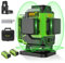 Livella Laser Autolivellante 3x360°, Huepar Livello Laser 3D 12 Linee Verde, Gamma di Lavoro: 30M, con Modalità a Impulsi, Supporto Magnetico e Rotante, 2xBatteria al Litio Ricaricabile USB