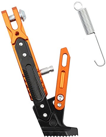 Motorrad Seitenständer,MoreChioce Aluminiumlegierung Motorrad Ständer Universal Motorradständer Einstellbare Kickstand Seitenstütze Fußstütze 23cm Länge,Orange