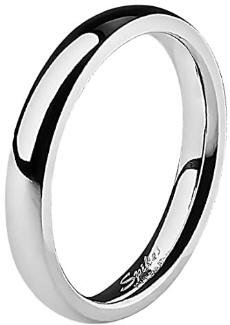 Taffstyle Band Ring Edelstahl Herrenring Damenring Partnerring Trauring Verlobungsring Damen Herren Silber Größe 63 (20.1) Breit 3mm