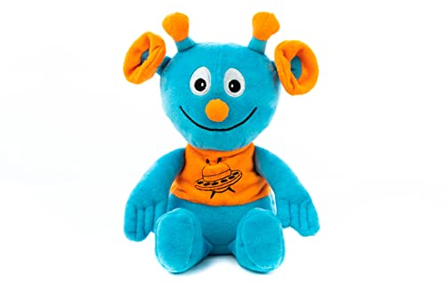 Habibi Premium Wärmekissen/Stofftier f. Kinder u. Erwachsene - 1868 Alien blau/orange, herausnehmbare Hirsefüllung - Wärmekuscheltier zum Erwärmen in der Mikrowelle/Backofen, ideal auch für Babys