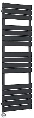 Milano Lustro 800W Anthracite Flat Panel Electric Heated Towel Rail Thermostatic - 1500mm x 450mm