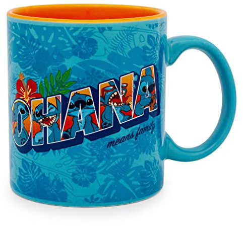 Disney Lilo & Stitch - Taza de cerámica Ohana Means Family, capacidad para 591 ml