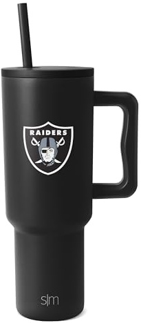 Simple Modern Offically Licensed NFL 40oz Tumbler with Handle and Straw Lid | Football Thermos Gifts for Men, Women, Christmas| Trek Collection | Las Vegas Raiders