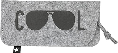 Depesche 11838-044 - Brillenetui aus Filz, in Hellgrau und mit der Aufschrift ,,Cool´´