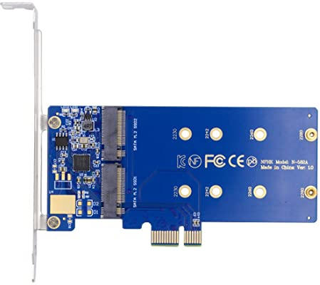 chenyang Adattatore SSD M.2 a PCI-E X1 2 SATA SSD a PCIe 3.0/4.0 Adattatore per scheda di espansione JMB582 Chipset con supporto PCI-E da 12 cm