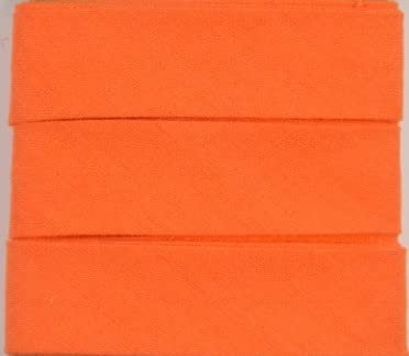 Baumwoll-Schrägbänder-Uni-ca. 20 mm Breite x 3 Meter Länge- in 28 Farben Einfassband gefalzt (Orange)