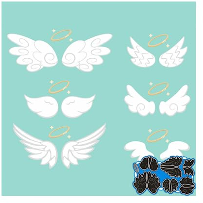 Sredwtk Engel Flügel Stanzschablonen DIY Cutting Dies Geburtstag Weihnachten Papierbasteln Schablonen für Scrapbooking, Fotoalbum, Karte, Papier Dekoration, Geschenk