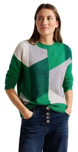 CECIL Damen B302604 Strickpullover Gemustert, Bright Green Melange, M