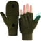 EEFOW Halbfinger Flip Damen Thermo Fahrradhandschuh - Sport Outdoor Winddicht handschuh mit Touch Screen Winterhandschuh Warm Running Handschuh für Fahrrad Ski Arbeits Fußball Motorrad Armeegrün M