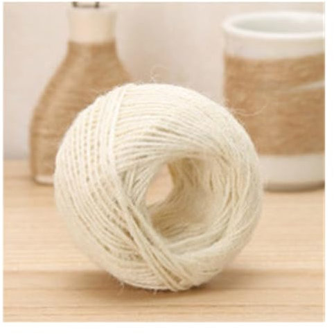 25m 3mm Toile de Jute Naturelle Toile de Jute Corde de Ficelle Cadeau Emballage Corde événements de noël et Fournitures de fête (Color : White 3mm)