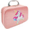 LUKIUP Einhorn Kinder Kosmetiktasche, Schminkkoffer Mit Bürstenfach und Spiegel, Wasserdichtes PU Kulturbeutel, Make Up Bag (20 * 7 * 14cm), Kulturtasche für Schmink Aufbewahrung Mädchen Geschenk