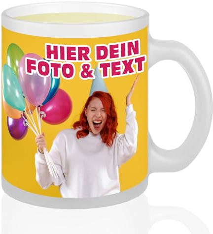 Kiwistar Taza blanca – cerámica 330 ml – personalizada con foto y texto personalizado – Taza de fotos personalizables – Tazas personalizadas – Taza promocional – Regalo – Taza con diseño