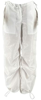 2000er-Cargohose, y2k, einfarbig, Weite Beintaschen, Kordelzug, lockere Hose mit Taschen, Streetwear – wie auf dem Foto Gezeigt – 1-L