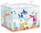Clastyle Meerestiere Kinder Wäschekorb mit Henkel Krabben Kleidung Spielzeug Aufbewahrungskorb Jungen Mädchen Aufbewahrungsbox für Babyzimmer Bad, Karikatur Hai, 40*30*30 cm