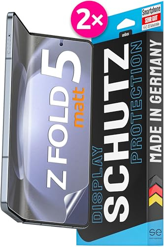 3D Pellicola protettiva per schermo per Samsung Galaxy Z Fold 5 - display interno - antiriflesso [2 pezzi | smart engineered] - Opaco, Case-friendly, Non Vetro Temperato ma Pellicola Protettiva TPU