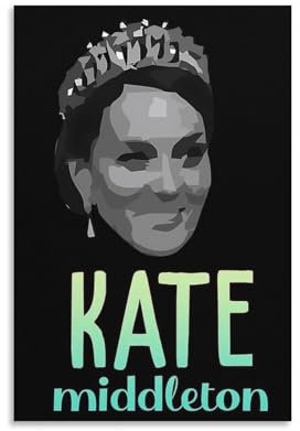 TINCHEW Kate Middleton Fan Art Poster Tapisserie Kunstdruck Wand Foto Farbe Tapisserie Hängendes Bild Familie Schlafzimmer Dekor Geschenk 60 x 90 cm