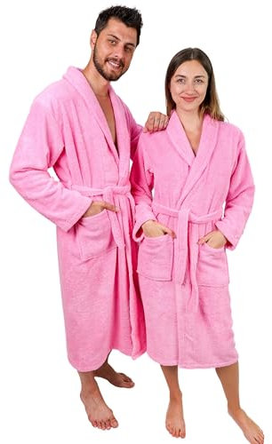 EURO DECO Peignoir de Bain Unisexe avec Serviette de Tête 50x90 cm - S, M, L, XL - Sortie de Bain Absorbante en Éponge Douce, Col Châle - 100% Coton 450g/m² OEKO-TEX®