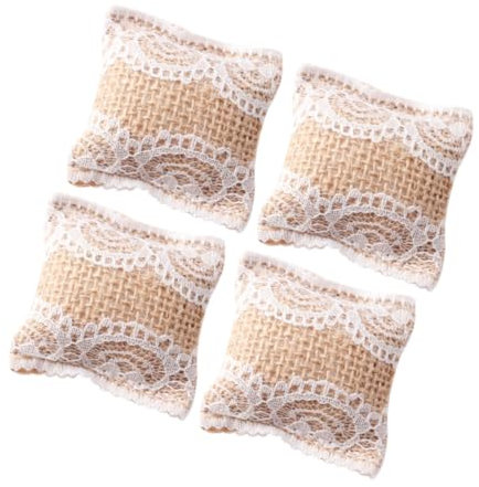 Abaodam 4pcs Cloth Dollhouse Sofa Decor Doll Fake Pillow Decorative Pillow Model Desktop Mini House Decor