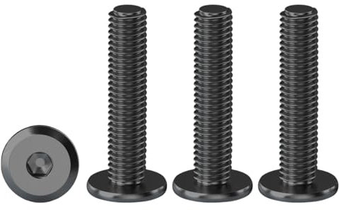 Drenky Flachkopfschrauben Innensechskant, M4 Schrauben Schwarz Linsenkopfschrauben Edelstahl A2 V2A Maschinenschrauben Vollgewinde Möbelschrauben, M4x30mm, 20 Stück