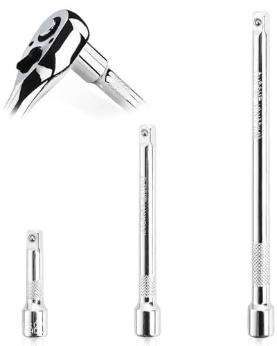 Extension Bar Set, 1/4 Extension Bar 3PCS Drive Socket, Impact Socket Extensions Socket Tool for Manual Pneumatic Torque Wrench Socket Ratchet 2”, 4”, 6”