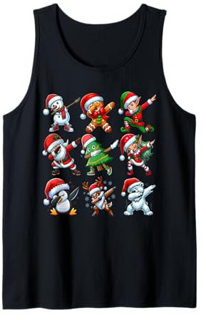 Dabbing Santa Elf Christmas Dance Squad Jungen Mädchen Trendy Tank Top