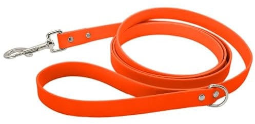 Petbo® 2m Biothane Führleine mit Handschlaufe | 19mm Breite für kleine, mittelgroße & große Hunde | weich + leicht zu säubern | Hundeleine mit 2 Meter Länge (Orange - Biothane)