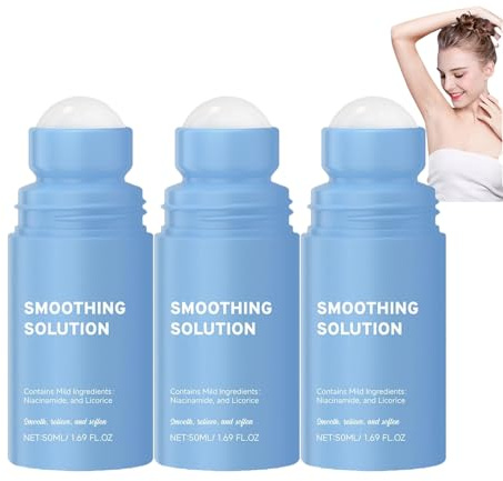 Beruhigender Achselroller,Glättungslösung für eingewachsene Haare und beruhigendes Roll-On-Serum nach der Rasur für Frauen,spendet Feuchtigkeit und hellt dunkle Flecken auf,erfrischender Duft (3pcs)