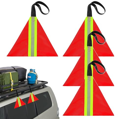 Generico Drapeaux de sécurité pour Kayak | Drapeau de signalisation de remorquage Haute visibilité,Accessoire Imperméable pour Transport Kayak Vélo Bateaux Canoës Remorque