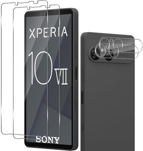 Haofun Schutzfolie für Sony Xperia 10 VII für Panzerglas, 2 Stück Gehärtete Glas Schutz Folie mit 2 Stück Kameraschutz, HD/9H Härte Schutzglas, Anti-Kratzer Panzer Schutz Glas