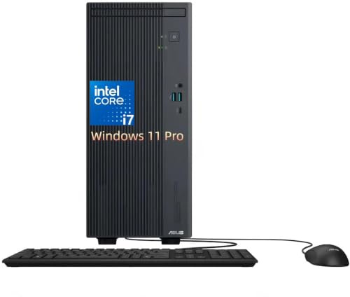 ASUS V500 Tower Desktop Computer, Intel 10-Core i7-13620H Processor, 16 GB DDR5 5600 MT/s, 1 TB SSD, DisplayPort, Wi-Fi 6, Wired KB & Mouse, Business PC, Windows 11 Pro, W/Headset and Mouse Set