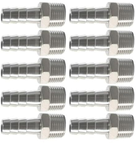 Auratrove 10 raccordi in acciaio inox 1/2 NPT per tubo flessibile per impianto idraulico irrigazione giardino agricoltura