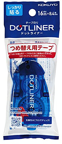 Kokuyo dot liner for replacement tape glue packed strength adhesive data -D400N-08