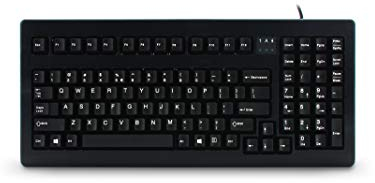 CHERRY G80-1800, Kompakte Mechanische Tastatur für Industrieanwendungen, EU-Layout (QWERTY), Kabelgebunden (USB & PS/2), MX BLACK Switches, Schwarz
