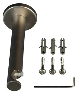 Liedeco Träger für Gardinenstangen 12 cm einläufig Landhaus, ø 16 mm, 1 Stk chrom-matt