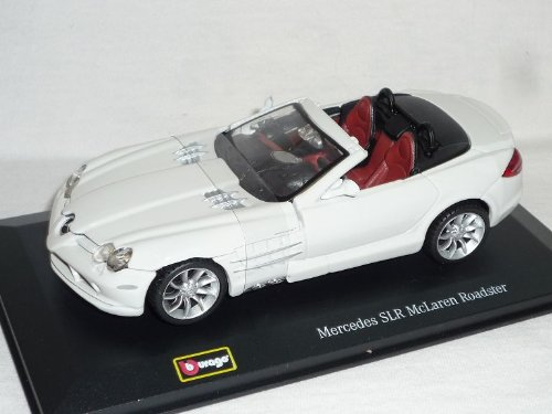 Mercedes-Benz Slr McLaren Roadster Cabrio Weiss Mit Sockel Und Vitrine 1/32 B...