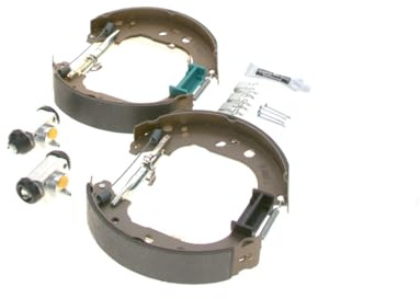 Bosch KS647 Kit Super Pro - Rear drum brake kit - 1 pre-assembled set, 2 wheel brake cylinders, 4 brake shoes