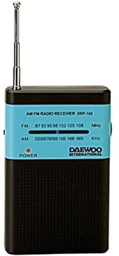 Daewoo DRP-100B Negro+Azul Radio-Reloj, No Aplica