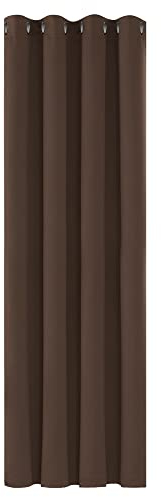 Deconovo Rideaux Occultants Isolant Thermique Anti Froid, 140x240 CM (Largeur x Hauteur), Design Moderne à Oeillets, Rideaux pour Chambre Gar?on, Chocolat, 1Pièces