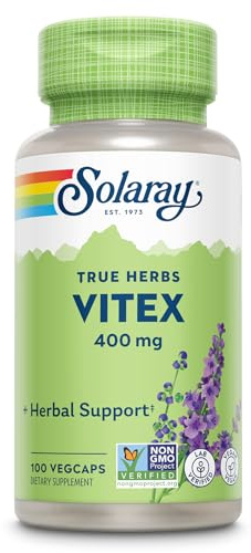 SOLARAY Vitex Berry 400mg | Womens Healthy Hormone Balance Formula | Menstruation & Menopause Support, 100ct