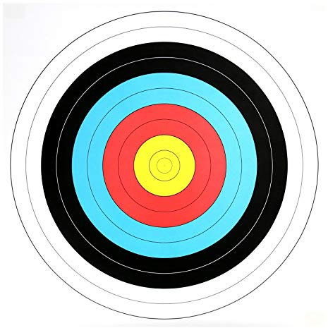 Zielscheibenauflage nach FITA Abmaßen mit Nylon Fäden - Ø 40cm - Bogenschießen Zielscheibe Auflage 40x40 cm - 10 Ring Zielpaper für Jagd & Training Schießen