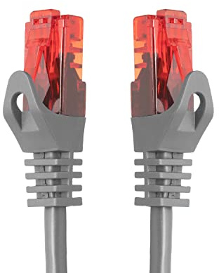 BIGtec LAN Kabel 3m Netzwerkkabel Patchkabel grau RJ45 Stecker | Gigabit Ethernet Kabel Netzwerk Switch Gaming PC kompatibel PS5 CAT7 CAT6