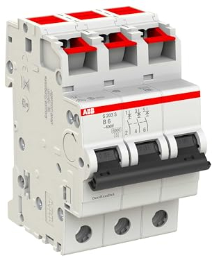 ABB s203s-b6 B-Type 3P Leitungsschutzschalter - Leitungsschutzschalter (50/60Hz, 6A, 52,5mm, 69mm, 89mm, 300g)