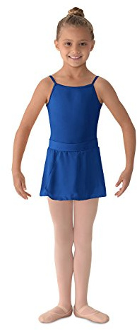 Mirella Girl's Georgette Mock Wrap Dance Skirt Royal Small
